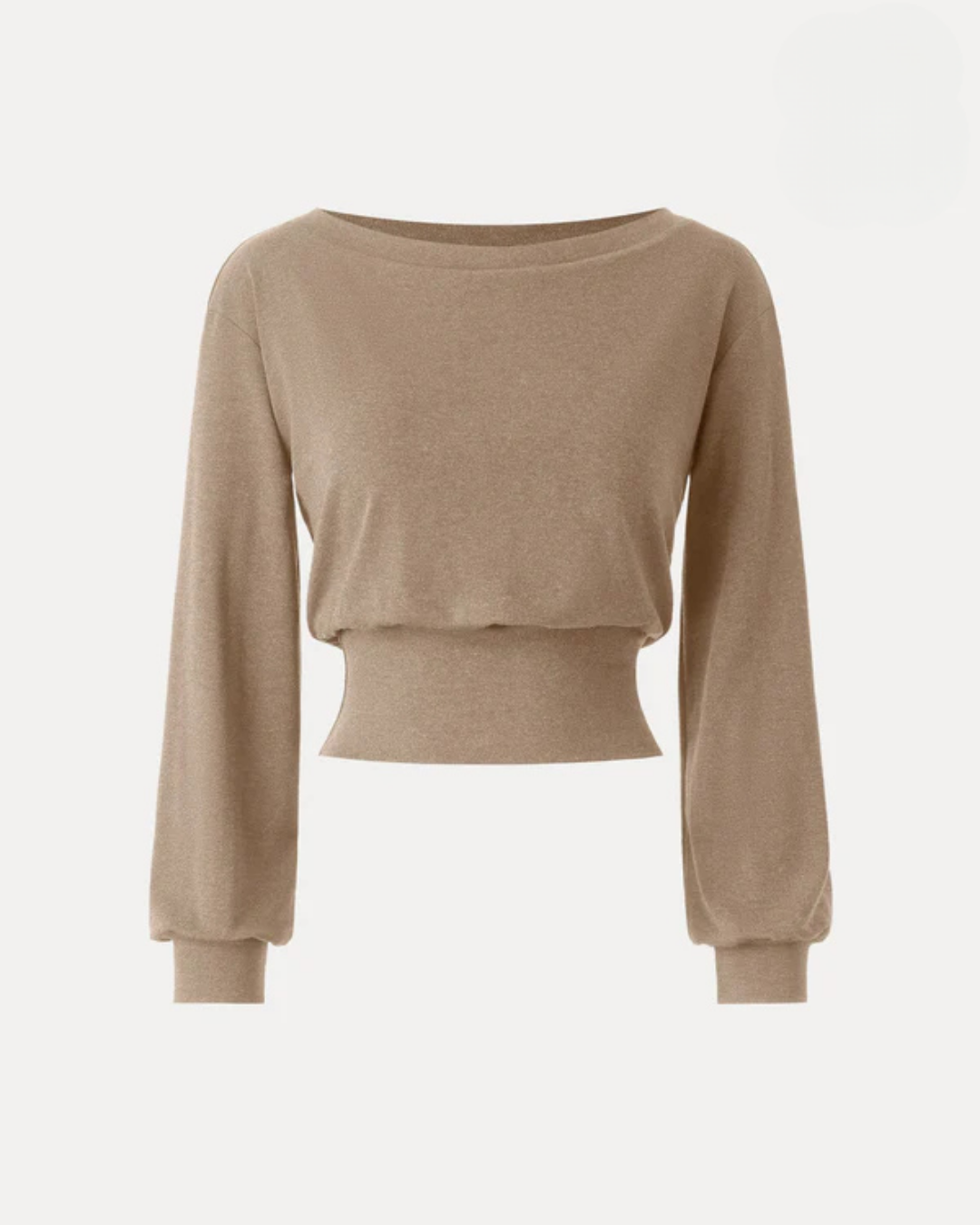 Kayık Yaka Bel Detaylı Brami Üst