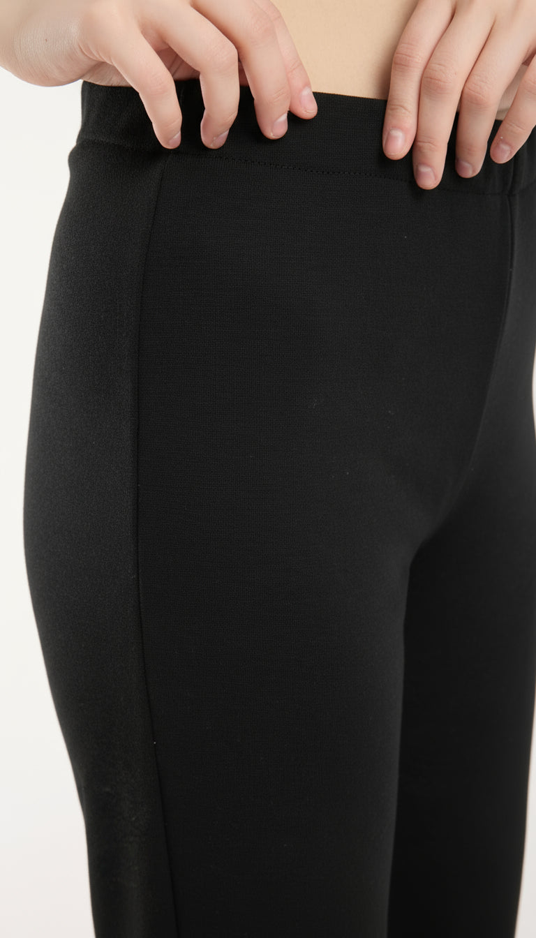 Dokulu Orta Bel Pull-on Pantolon