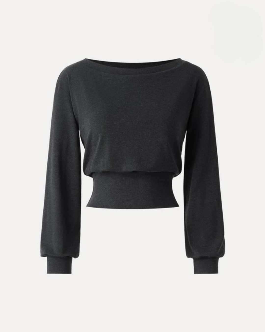 Kayık Yaka Bel Detaylı Brami Üst