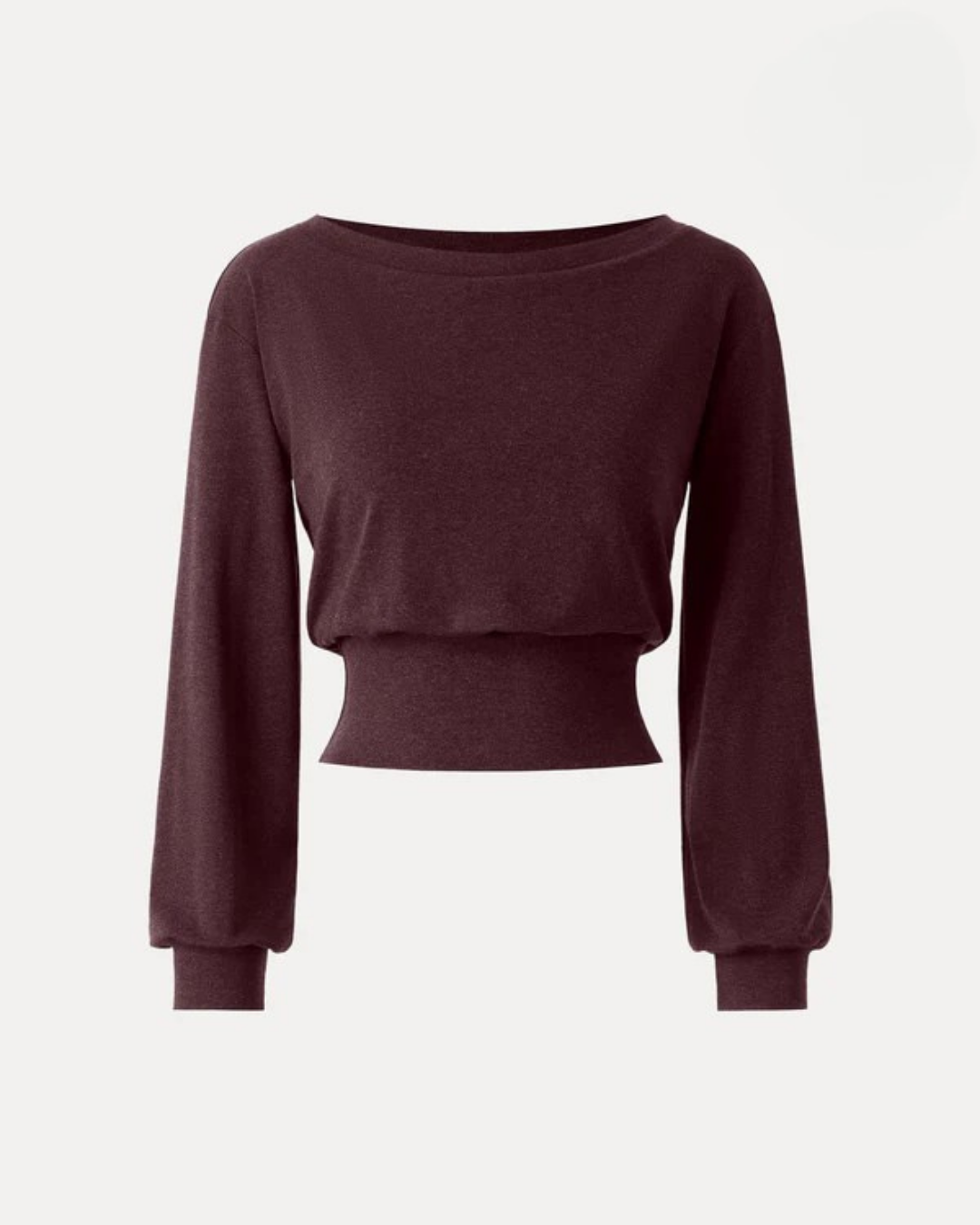 Kayık Yaka Bel Detaylı Brami Üst