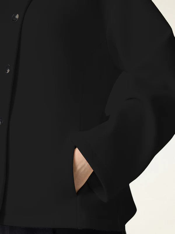 Kemerli Düğmeli Kaşe Ceket