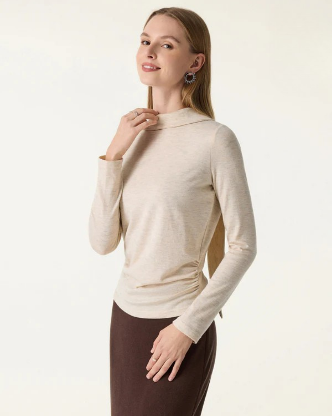 Fülarlı Büzgülü Uzun Kollu Brami