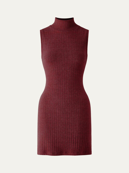 Zarif Kolsuz Mock-Neck Mini Elbise