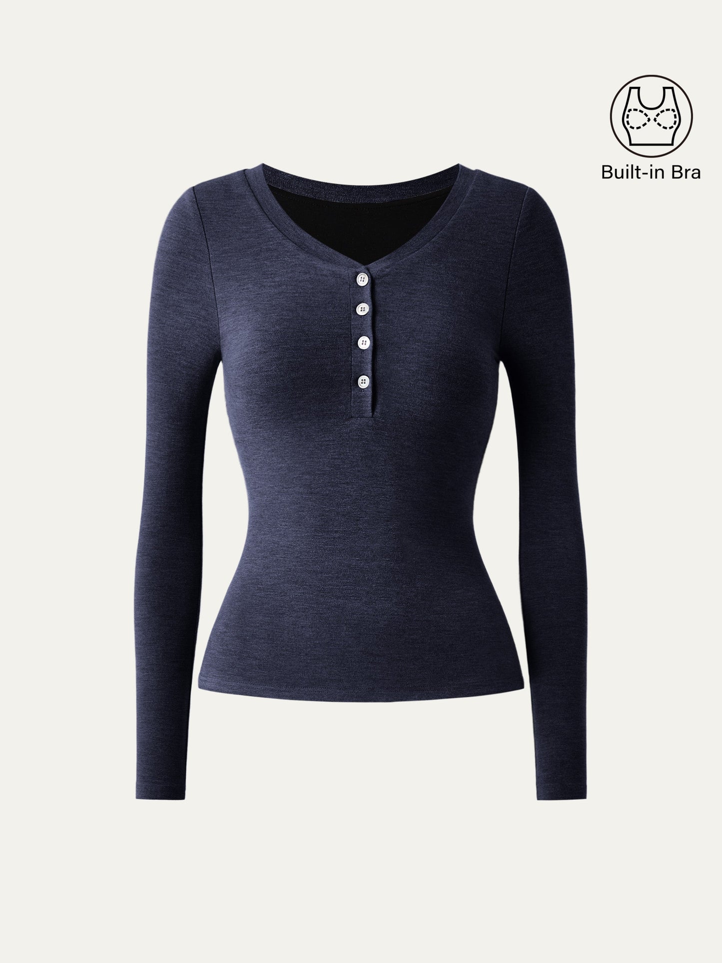 Düğmeli Rahat Henley Bralet Üst