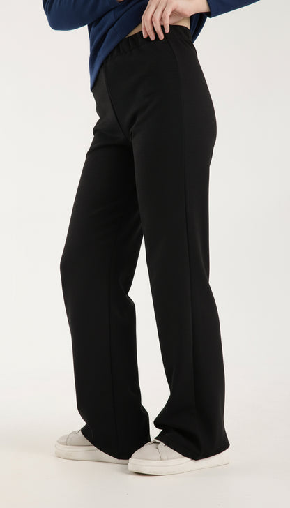 Dokulu Orta Bel Pull-on Pantolon