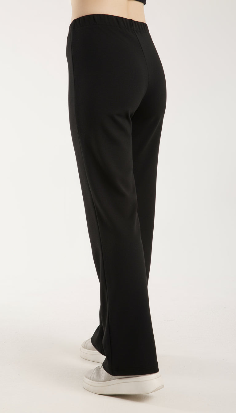 Dokulu Orta Bel Pull-on Pantolon