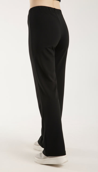 Dokulu Orta Bel Pull-on Pantolon