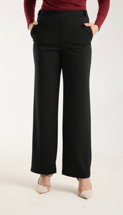 Esnek Orta Bel Düz Paça Pantolon