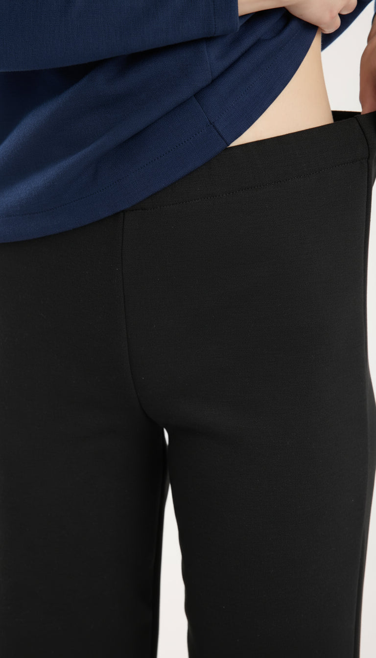 Dokulu Orta Bel Pull-on Pantolon