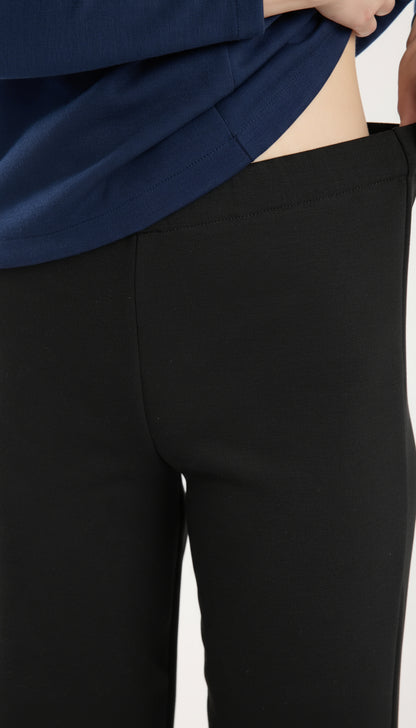 Dokulu Orta Bel Pull-on Pantolon