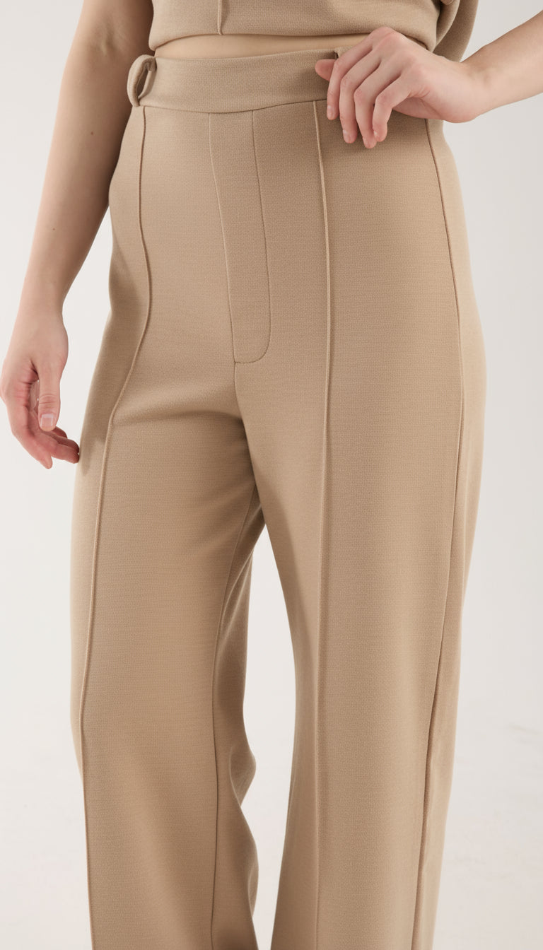 Yüksek Bel Düz Paça Pantolon