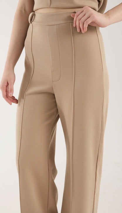 Yüksek Bel Düz Paça Pantolon