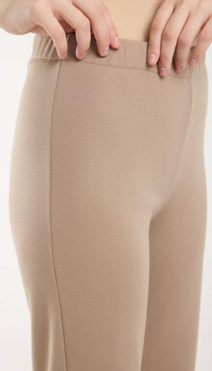 Dokulu Orta Bel Pull-on Pantolon