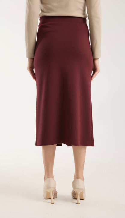 Cep Detaylı Önden Yırtmaçlı Kalem Etek