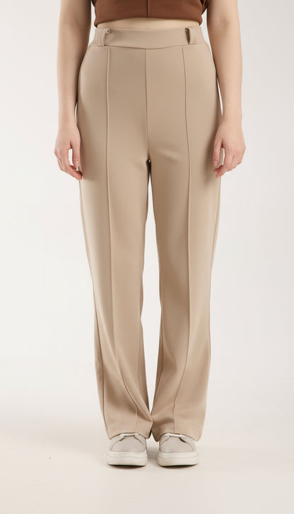 Yüksek Bel Düz Paça Pantolon