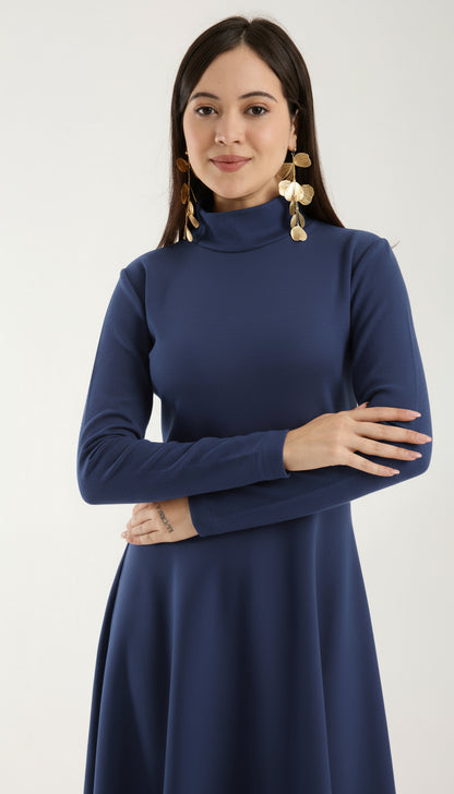 Heat-Tech Yüksek Yaka Midi Elbise