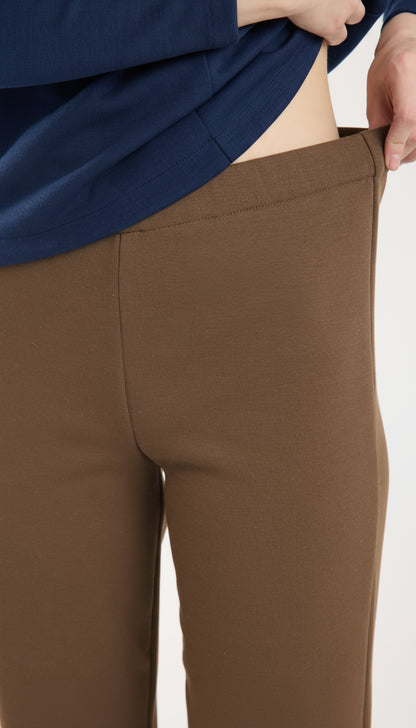 Dokulu Orta Bel Pull-on Pantolon