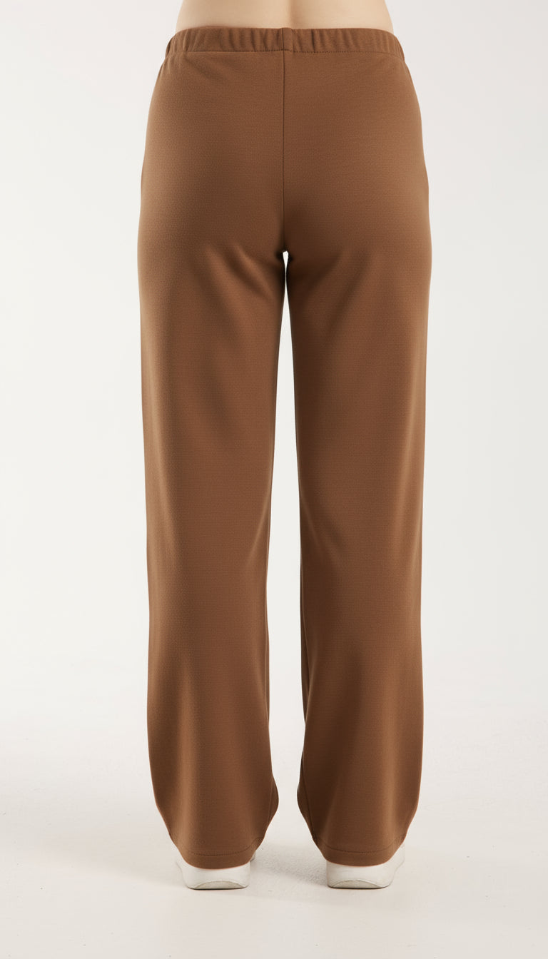 Dokulu Orta Bel Pull-on Pantolon