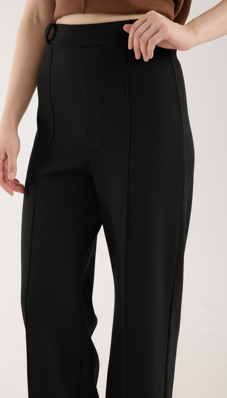 Yüksek Bel Düz Paça Pantolon