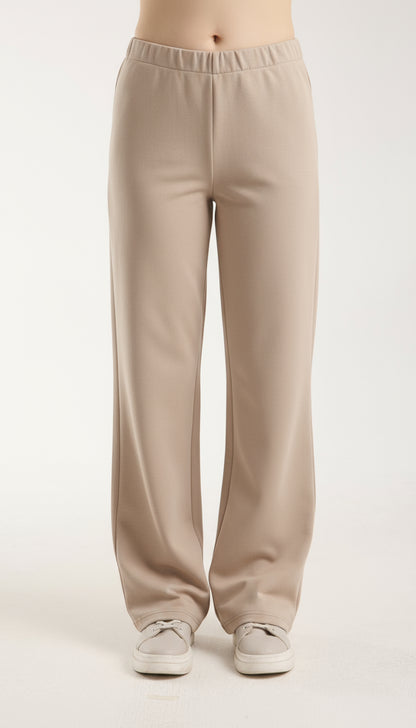 Dokulu Orta Bel Pull-on Pantolon