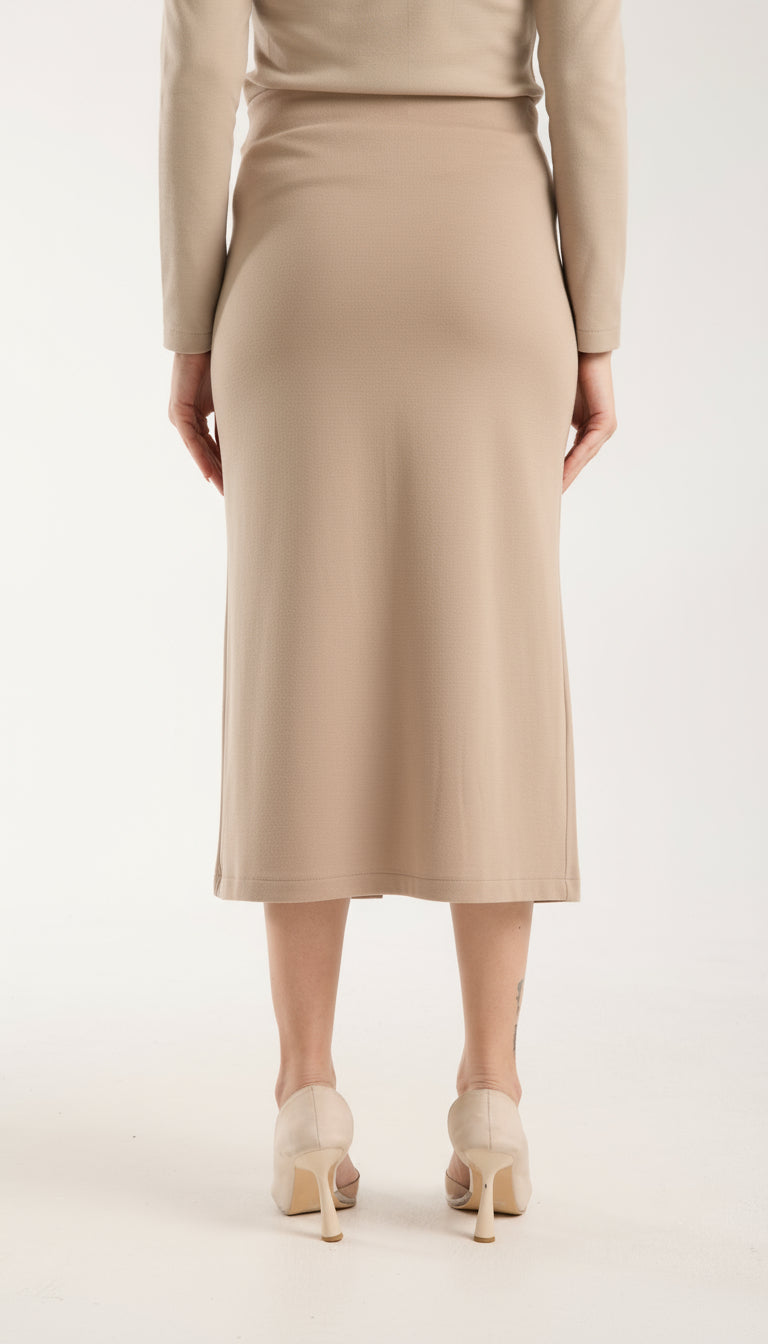 Cep Detaylı Önden Yırtmaçlı Kalem Etek