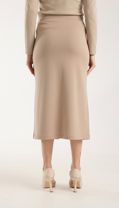 Cep Detaylı Önden Yırtmaçlı Kalem Etek