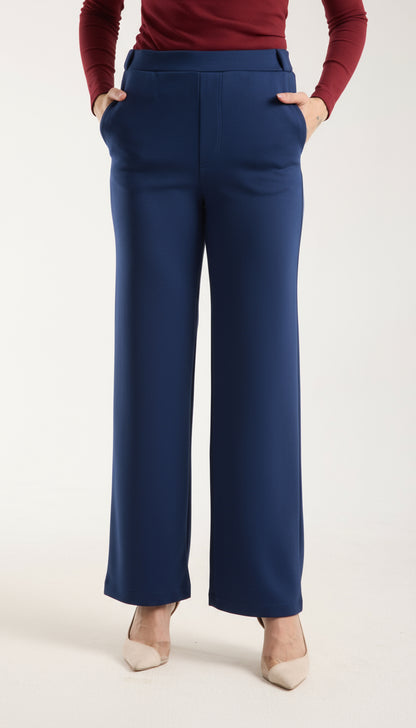 Esnek Orta Bel Düz Paça Pantolon