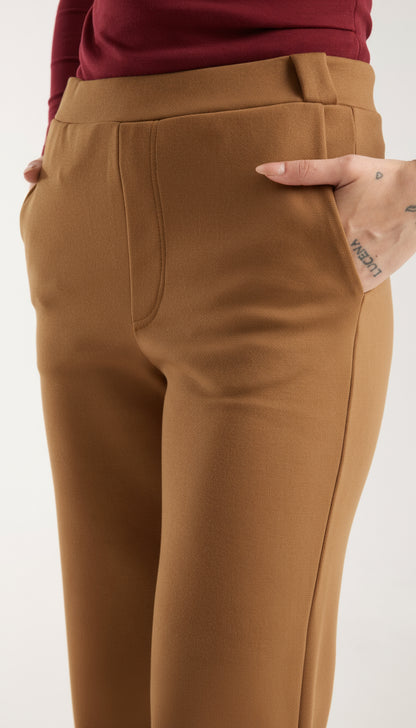 Esnek Orta Bel Düz Paça Pantolon