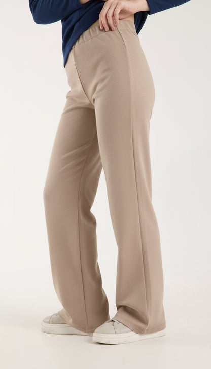 Dokulu Orta Bel Pull-on Pantolon