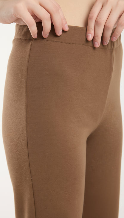 Dokulu Orta Bel Pull-on Pantolon