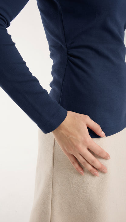 V Yaka Yandan Büzgülü Brami Üst