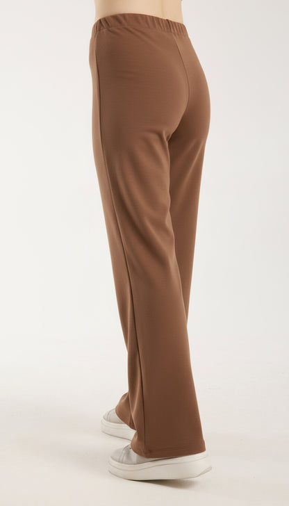 Dokulu Orta Bel Pull-on Pantolon