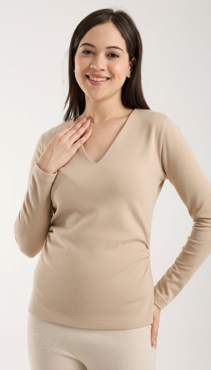 V Yaka Yandan Büzgülü Brami Üst