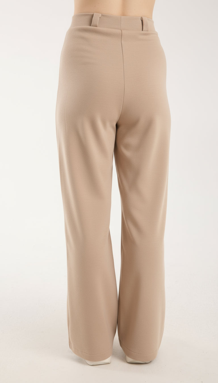 Yüksek Bel Düz Paça Pantolon