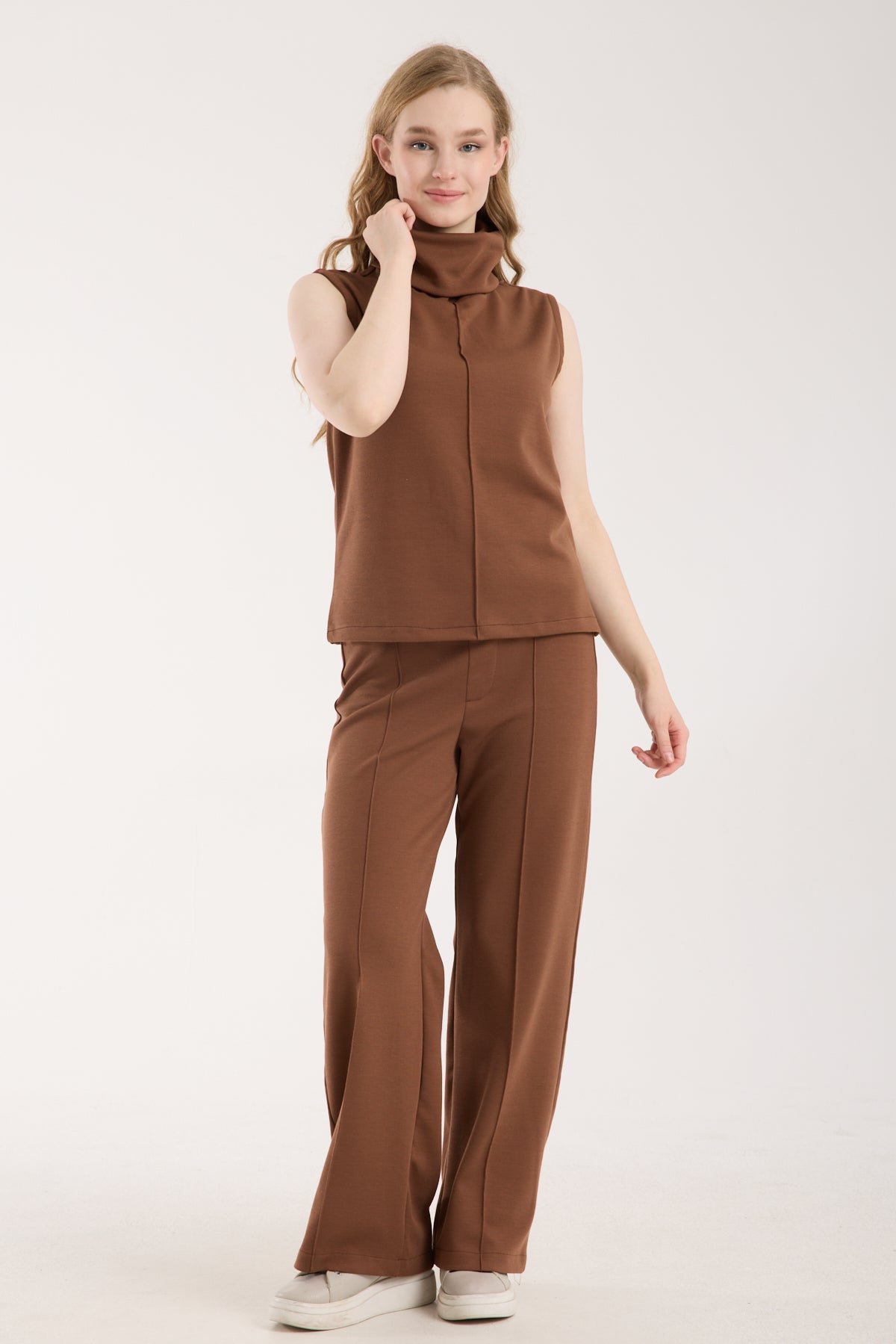 Yüksek Bel Düz Paça Pantolon