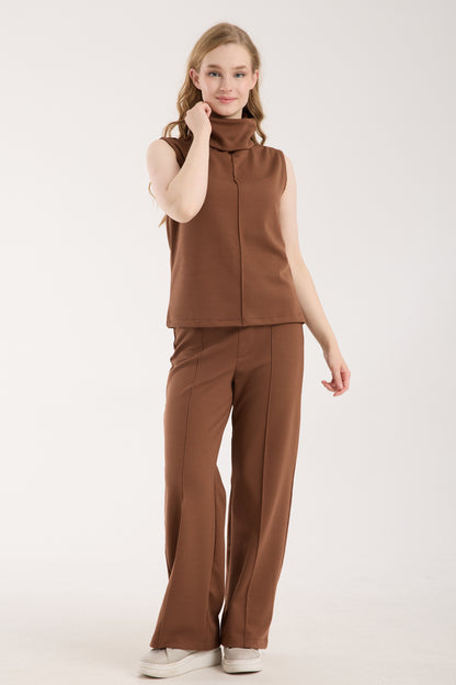 Yüksek Bel Düz Paça Pantolon