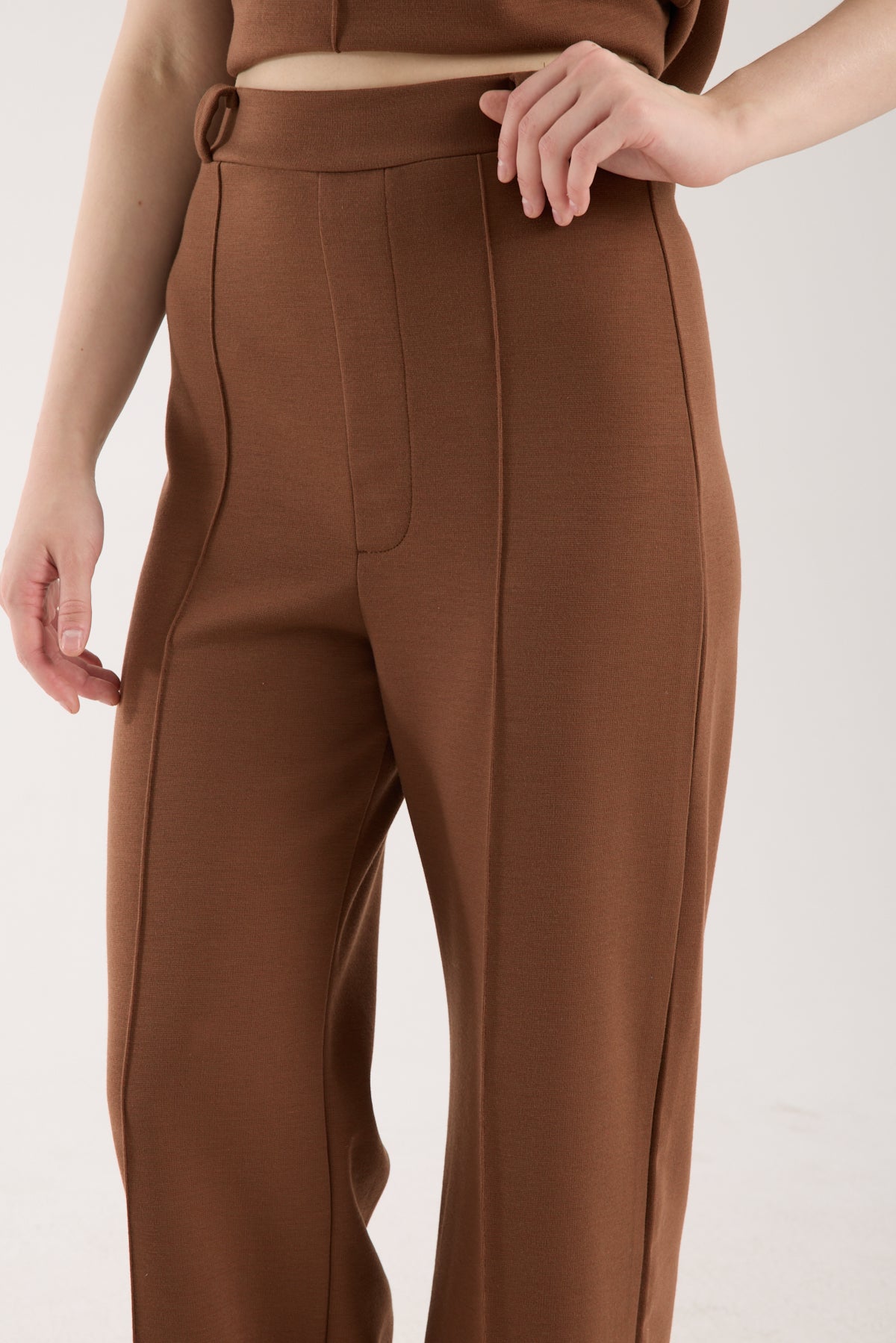 Yüksek Bel Düz Paça Pantolon