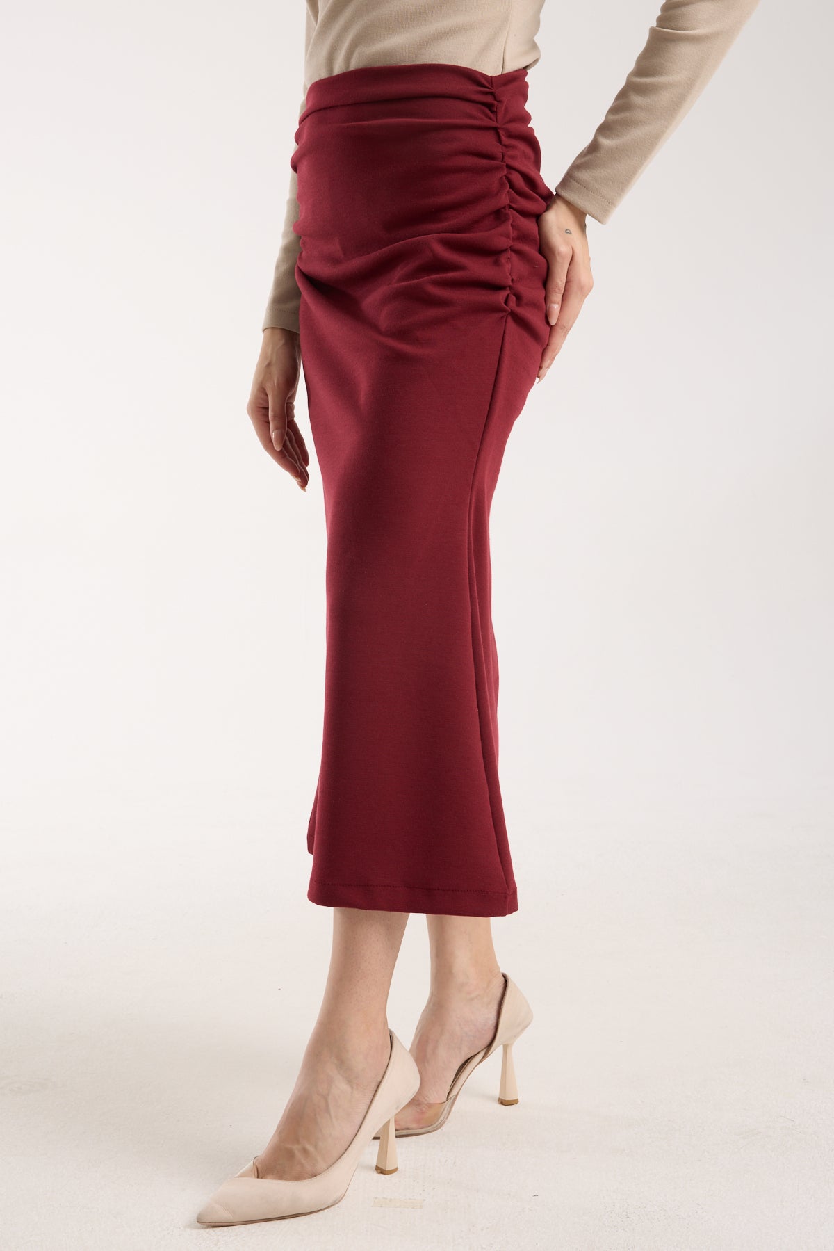 Yandan Büzgülü Deniz Kızı Etek