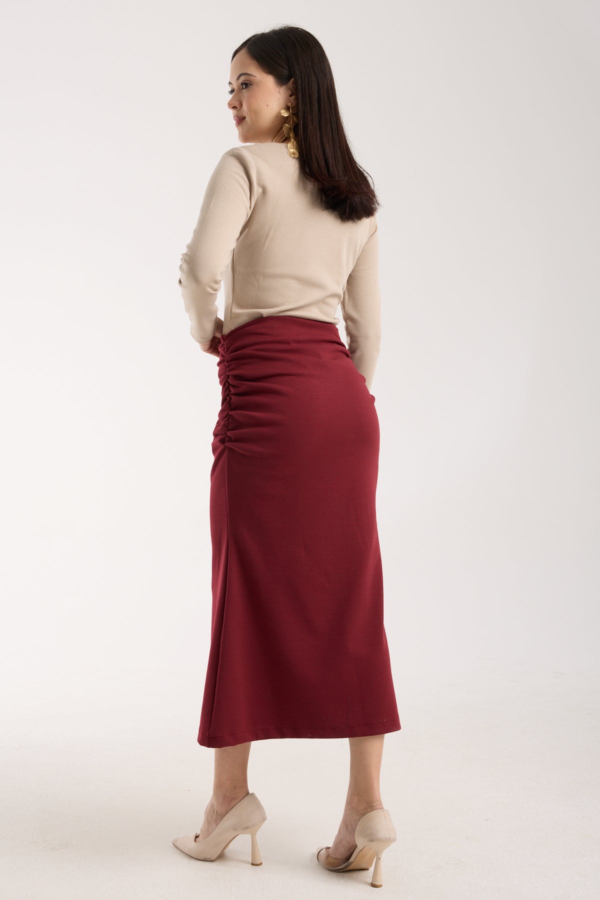 Yandan Büzgülü Deniz Kızı Etek