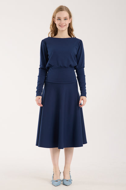 Puf Kollu Kayık Yaka Brami Üst