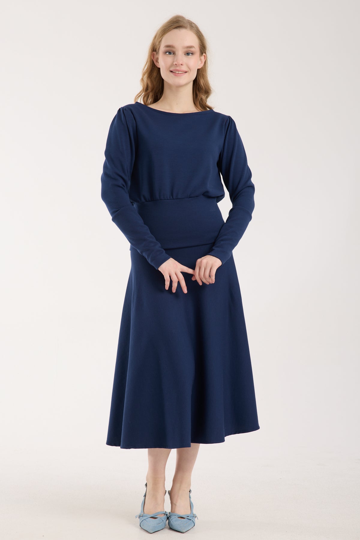 Puf Kollu Kayık Yaka Brami Üst