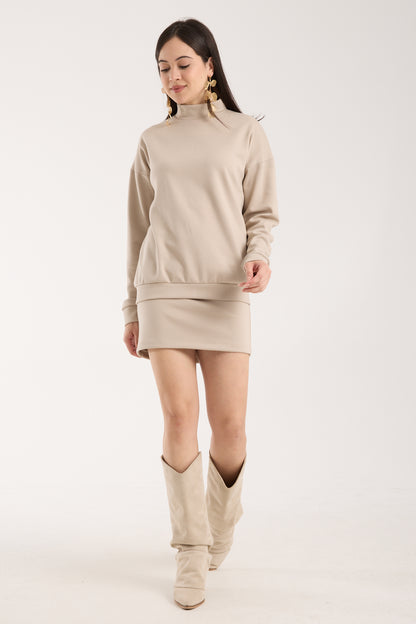 Yüksek Yaka Düşük Kollu Sweet & Mini Etek