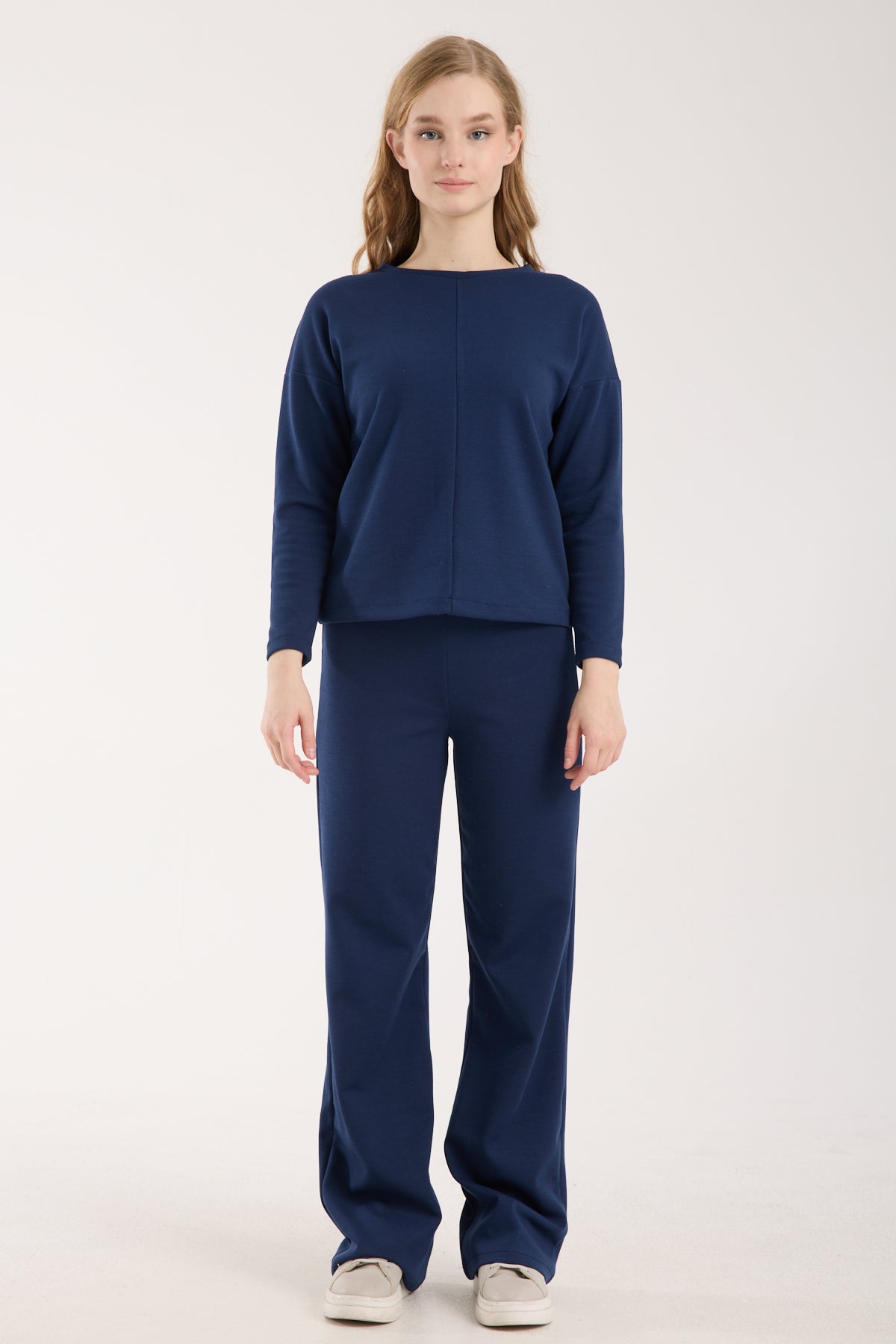 Dokulu Orta Bel Pull-on Pantolon