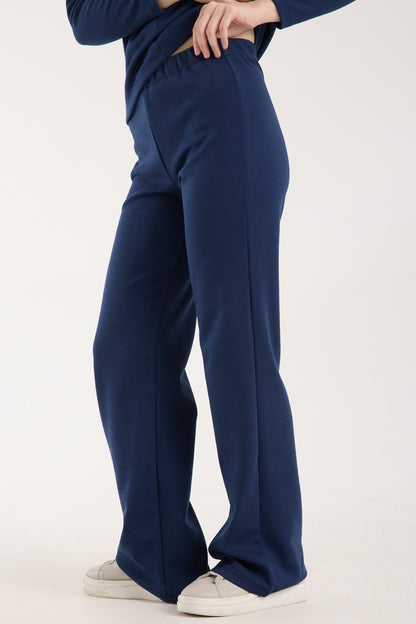 Dokulu Orta Bel Pull-on Pantolon