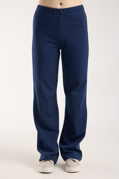 Dokulu Orta Bel Pull-on Pantolon