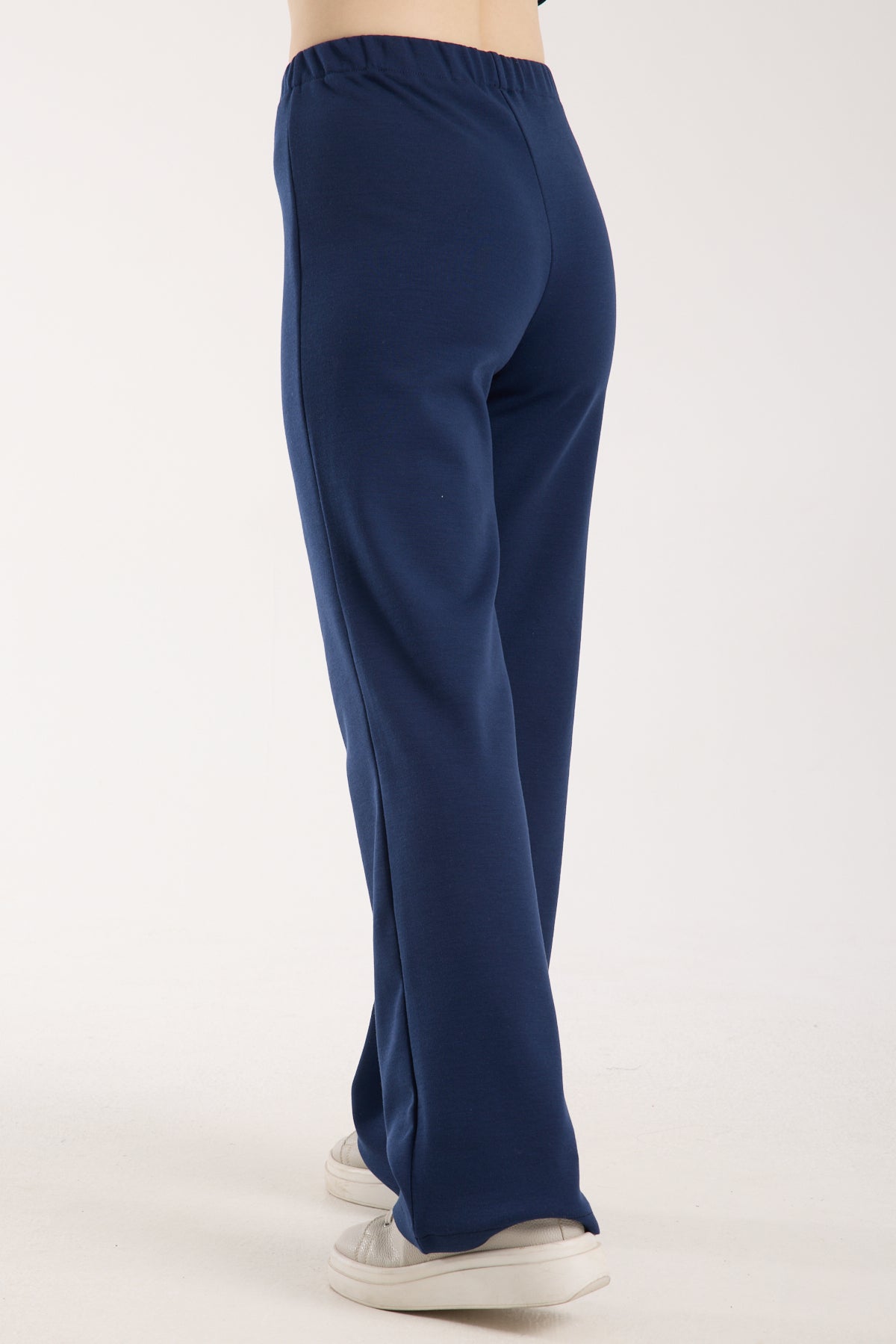 Dokulu Orta Bel Pull-on Pantolon