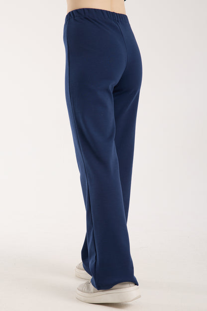 Dokulu Orta Bel Pull-on Pantolon