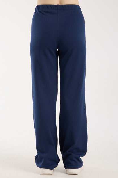 Dokulu Orta Bel Pull-on Pantolon