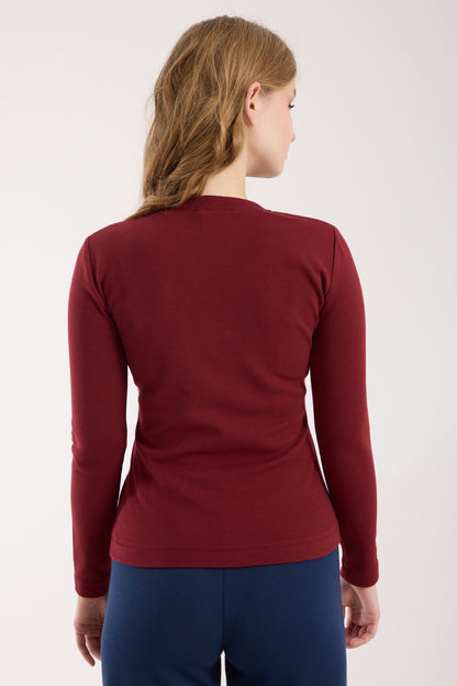 Asimetrik Düğme Detaylı Brami Üst