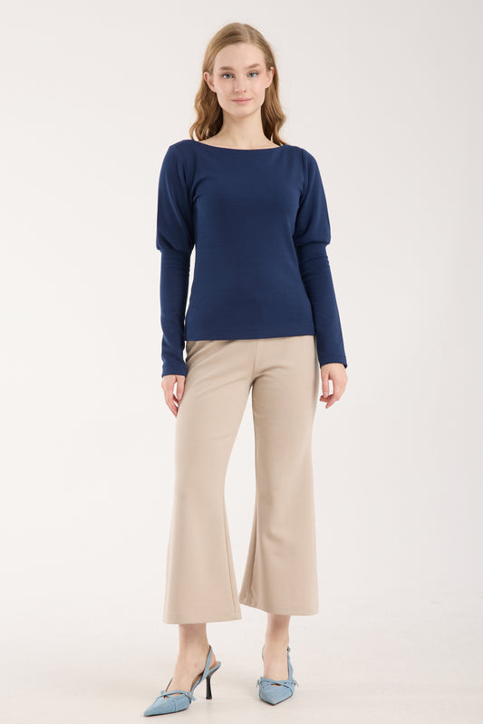 Karpuz Kollu Kayık Yaka Brami Üst